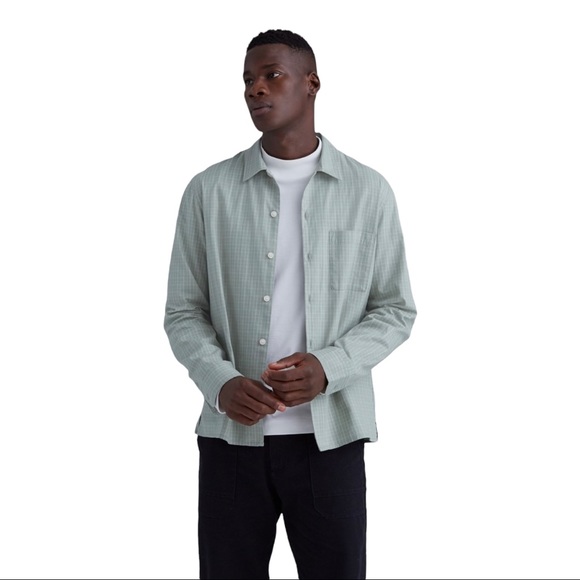 Club Monaco Standard Fit Shirt Cotton Long Sleeves Windowpane Size XS - Picture 2 of 3